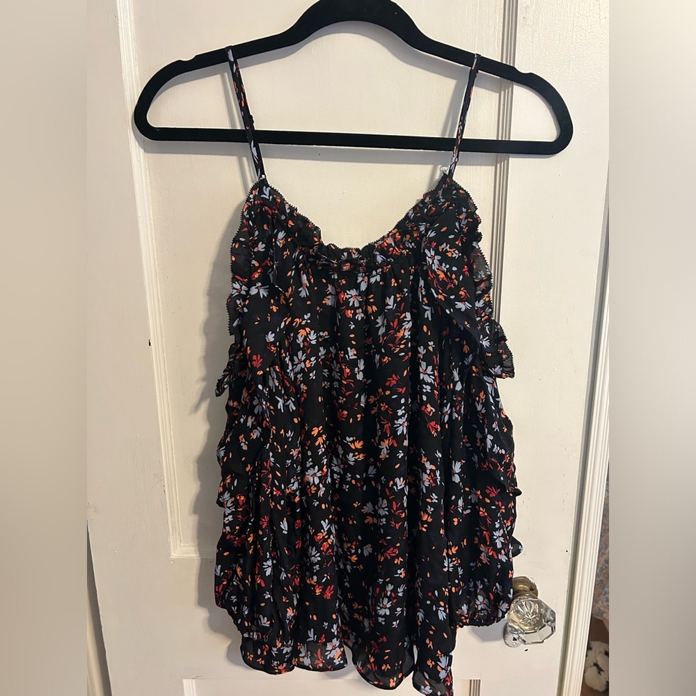 Parker Ruffle Off The Shoulder Floral Medium Top